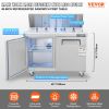 VEVOR Commercial Refrigerator, 48" Sandwich & Salad Prep Table, 12.85 Cu. Ft Thick Stainless Steel Refrigerated Food Prep Station with 12 Pans Cutting