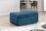 Contemporary Style 1pc Convertible Chair Blue Fabric Functional Storage Seat w Pillows Living Room