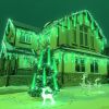 alloween Outdoor Meteor Shower Lights Ã¢â‚¬â€œ 192 LED Falling Rain Icicle Lights