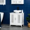 White Bathroom Under Sink Cabinet Vanity Unit with Adjustable Shelf Space Saver