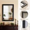 40"x30" Rectangular Bathroom Mirror with Wooden Frame Decorative Wall Mounted Mirror, Black