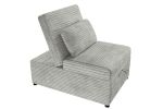 Convertible Wide-Welt Corduroy Sofa Sleeper Sofa Chair W/ Pull-Out Bed Ash
