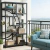 Freestanding Bookshelf, B Etagere Bookcase with 9 Open Shelves