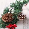 Christmas Ornaments 12in Christmas Wreath Artificial Wreath Door Hanging Window Props Background Christmas Tree Accessories