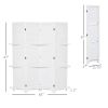 HOMCOM 67" 4-Panel Portable Room Divider, Wooden Privacy Screen with Display Shelves, Folding, White