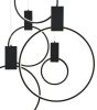 Hong Kong Circular Chandelier Integrated LED, Dimmable, Black