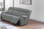 Sofa Loveseat w Console And Recliner Chair Smoke Fur Like Corduroy 3pc Motion Sofa Set Living Room