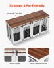 VEVOR Dog Crate Furniture 72 in Indoor Wooden Dog Kennel with Tray Heavy Duty