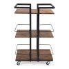 Multi-tier Salon Cart with Universal Wheels and Iron Rail