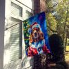 Cocker Spaniel Christmas House Flag Large Porch Sleeve Pole Decorative Outside Yard Banner Artwork Wall Hanging, Polyester, House Size, Multicolor
