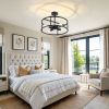 Industrial Semi Flush Mount Ceiling Light,4 Light Rustic Metal Ceiling Light Fixture