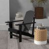 Outsunny Modern Adirondack Chair with Cupholder Supports 330 lbs for Patio Garden Lawn Black