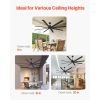 84 In Ceiling Fan without Light, 6-Speed Remote Control, Aluminum 8-Blade, Reversible DC Motor, Modern Low Profile Flush Mount Exterior Fan for Bedroo