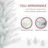 HOMCOM 6' Prelit Christmas Trees, Pencil Artificial Christmas Tree with Colorful Surface Branches, Colorful LED Lights, White