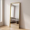 22"x65" Rectangle Full Length Dressing Mirror Floor Standing Mirror Wall Mounted with Deep Frame,Gold