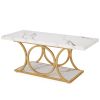 Coffee Table,Center Table with Faux Marble Top