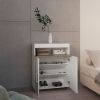 Ubly Shoe Rack, 3 Doors, 4 Shelves, 4 Legs