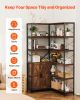 VEVOR 6 Tier Corner Bookshelf Tall Corner Bookcase with Doors L-Shaped Rack