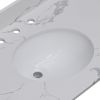 19"x16" Oval Shape Undermount Bathroom Sink Modern Pure White Porcelain Ceramic Lavatory Vanity Sink Basin with Overflow