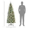 HOMCOM 6ft Pre-Lit Snow-Dipped Artificial Christmas Tree with Realistic Branches, 300 LED Lights, Pine Cones, Red Berries and 618 Tips