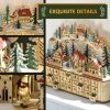 HOMCOM Christmas Advent Calendar, Countdown to Christmas Table Decoration with 24 Drawers, Lights, Battery Operated