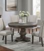 Traditional Formal 54"DIA Round Dining Table Pedestal Base Oak Finish 1pc Table Dining Room Furniture