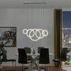 5 Hoop Crystal Progression Chandelier Integrated LED, Dimmable, Chrome