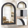 40"x30" Arched Bathroom Mirror with Wooden Frame Decorative Wall Mounted Mirror, Black