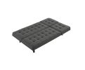 Dark Gray Futon Sofa Biscuit Tufting Seat Back 1pc Sofa Adjustable Headrest Converts to Chaise Couch
