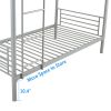[NEW CODE: 72358270]Iron Bed Bunk Bed with Ladder for Kids Twin Size Gray