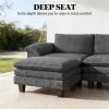 Segmented sofa, L-shaped sofa, living room sofa, dark gray