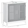 kleankin Under Sink Pedestal Storage Bathroom Cabinet, Gray White
