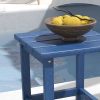 Patio Side Table, 15" Square Outdoor End Table, HDPE Plastic Tea Table for Adirondack Chair, Backyard or Lawn, Blue