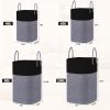 Laundry Basket,Woven Cotton Rope Laundry Hamper,Versatile Storage for Dirty Clothes,Baby Toys,and Blankets in Bathroom, Nursery,and Living Room (Black