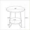 Artificial Marble Coffee Table round Sofa-Night Table with Two Levels And Shelves Home Decorative Table for Living Room