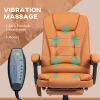 Vinsetto 7-Point Massage Office Chair, High Back Massaging Desk Chair with Lumbar Support, Footrest, for Home Office, Light Brown