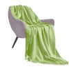 SOGA Green Acrylic Knitted Throw Blanket