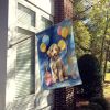 Labradoodle Happy Birthday House Flag Large Porch Sleeve Pole Decorative Outside Yard Banner Artwork Wall Hanging, Polyester, House Size, Multicolor
