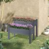Outsunny Raised Garden Bed 2-Tier Wooden Planter Box for Vegetables Herbs Flowers Gray