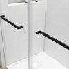 60 in. W x 76 in. HSliding Frameless Shower Door in Matte Black with Clear Glass