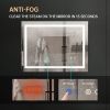 LED Lighted Bathroom Wall Mounted Mirror with High Lumen+Anti-Fog Separately Control+Dimmer Function