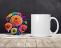 Colorful Chrysanthemums Large Sandstone Coasters Pack of 4 Absorbent Round Coasters Decor Gifts for Men or Women, 4 in, Multicolor