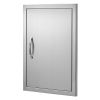 BBQ Access Door, 17W x 24H Inch Single Outdoor Kitchen Door, Stainless Steel Flush Mount Door, Wall Vertical Door with Handle, for BBQ Island