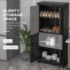 72" Freestanding Storage Cabinet, Kitchen Pantry Cabinet with Doors and Shelves for Dining Room, Black