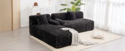 110" Cloud Sectional Sofa Upholstered Couch Free-combined Sofa for Living Room, Black