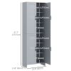 Grey 67 Inch 4-Door Kitchen Pantry Cabinet Freestanding Storage Cupboard with Adjustable Shelves for Home Organization