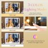 22"x32" LED Vanity Mirror with Lights, Dimmable 3-Color Modes, Touch Screen Makeup Mirror for Dressing Table, White Square Design
