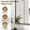 24"x36" Rectangular Bathroom Mirror Wall Mounted Mirror with Metal Frame, Black