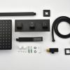 Brass Matte Black Shower Faucet Set Shower System 10 Inch Rainfall Shower Head with Handheld Sprayer Bathroom Luxury Rain Mixer Combo