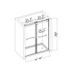 60 in. W x 76 in. HSliding Frameless Shower Door in Matte Black with Clear Glass